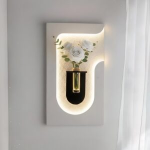 wall mounted hydroponic vase with led light curved j shaped