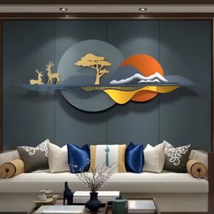 handcrafted vibrant multicolour scenic metal wall art
