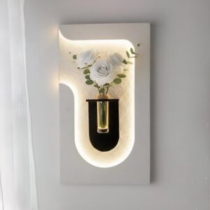 wall mounted hydroponic vase frame with led light q shaped(left)